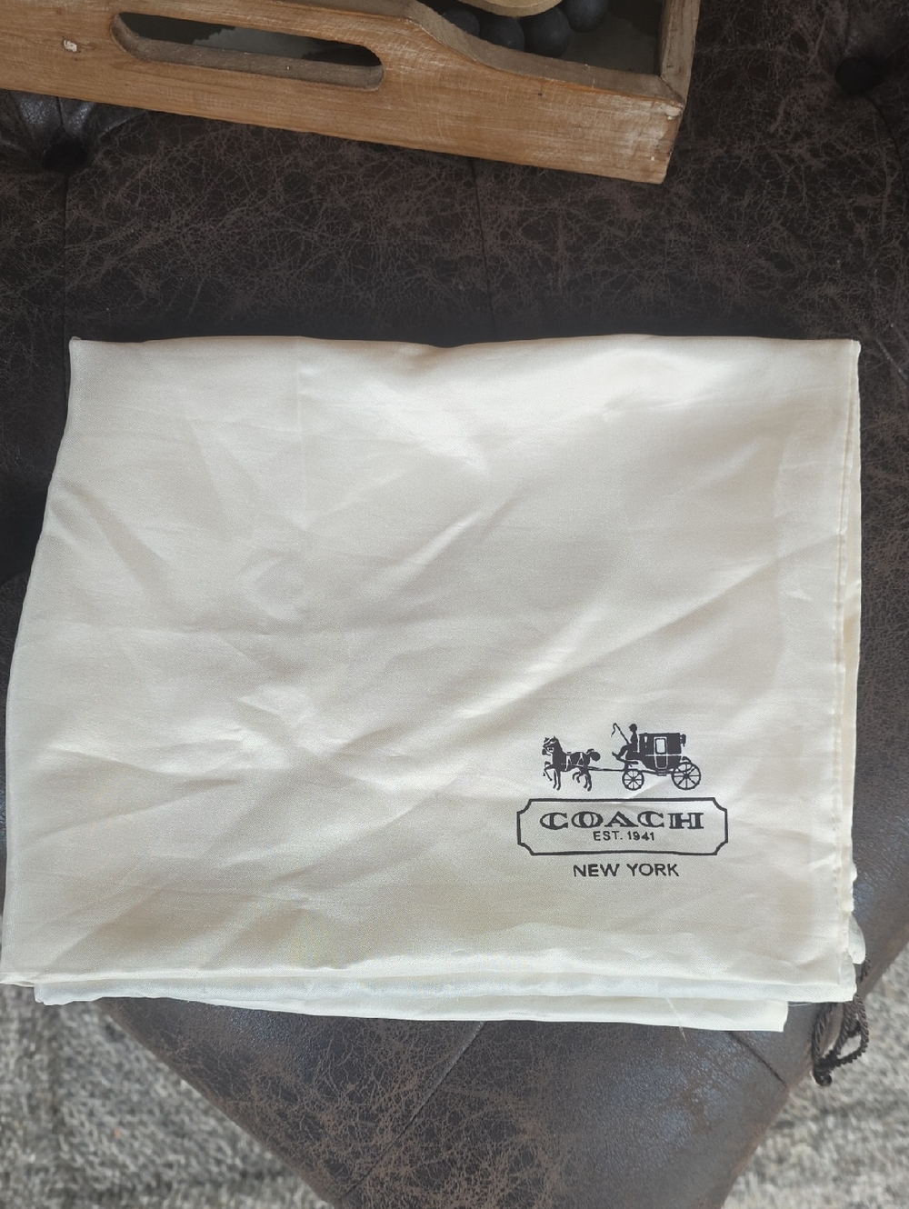 Coach Cream Dust Bag with Black Horse & Carriage Logo